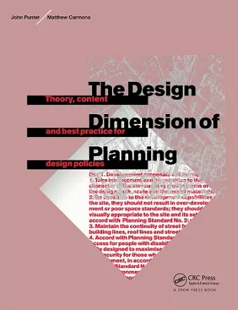 The Design Dimension of Planning cover