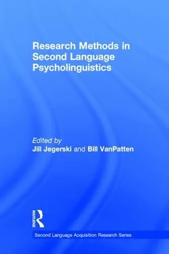 Research Methods in Second Language Psycholinguistics cover