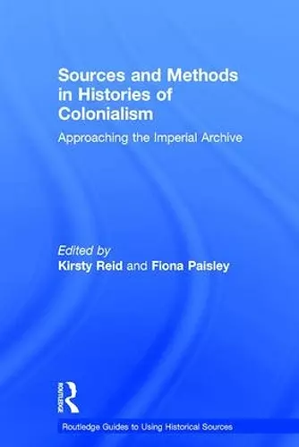 Sources and Methods in Histories of Colonialism cover