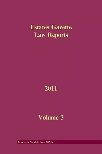 EGLR 2011 Volume 3 and Cumulative Index cover