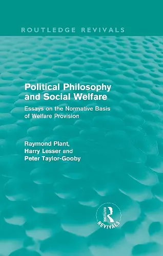 Political Philosophy and Social Welfare (Routledge Revivals) cover