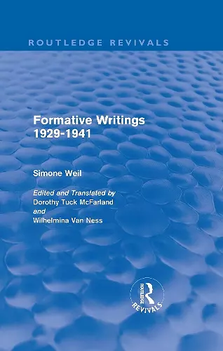 Formative Writings (Routledge Revivals) cover