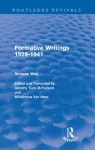 Formative Writings (Routledge Revivals) cover