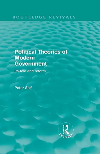 Political Theories of Modern Government (Routledge Revivals) cover