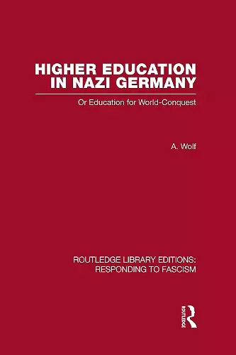 Higher Education in Nazi Germany (RLE Responding to Fascism cover