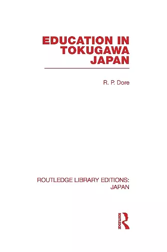 Education in Tokugawa Japan cover