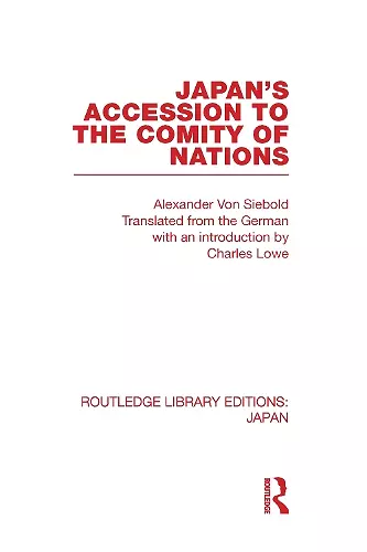 Japan's Accession to the Comity of Nations cover