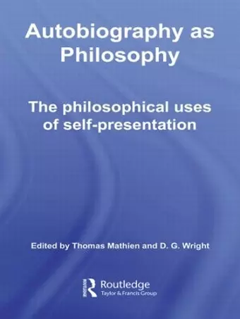 Autobiography as Philosophy cover