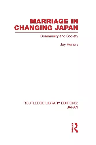 Marriage in Changing Japan cover