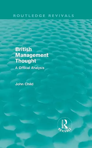 British Management Thought (Routledge Revivals) cover