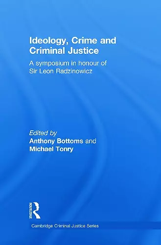 Ideology, Crime and Criminal Justice cover