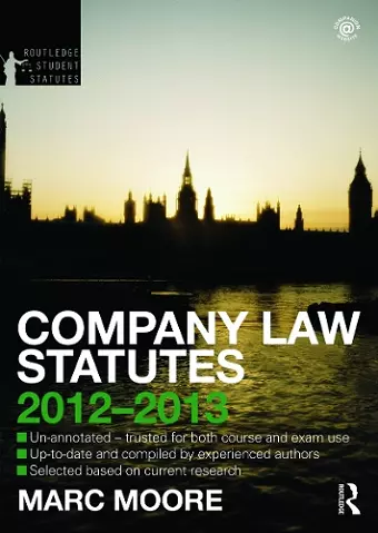 Company Law Statutes 2012-2013 cover