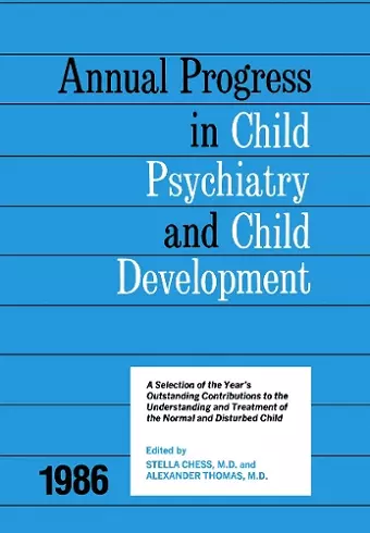 1986 Annual Progress In Child Psychiatry cover