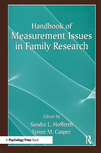 Handbook of Measurement Issues in Family Research cover