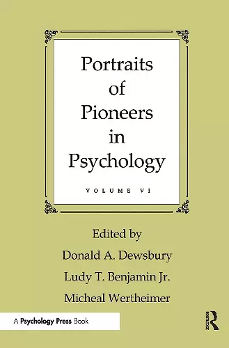 Portraits of Pioneers in Psychology cover