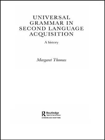 Universal Grammar in Second-Language Acquisition cover