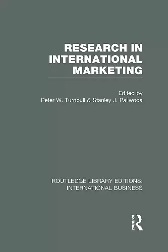 Research in International Marketing (RLE International Business) cover