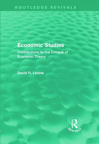 Economic Studies (Routledge Revivals) cover