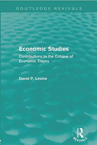 Economic Studies (Routledge Revivals) cover