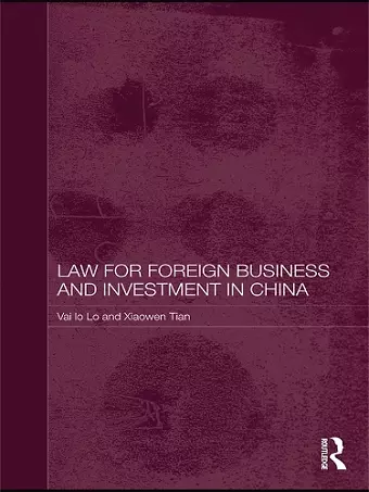 Law for Foreign Business and Investment in China cover