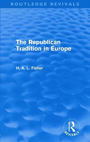 The Republican Tradition in Europe cover