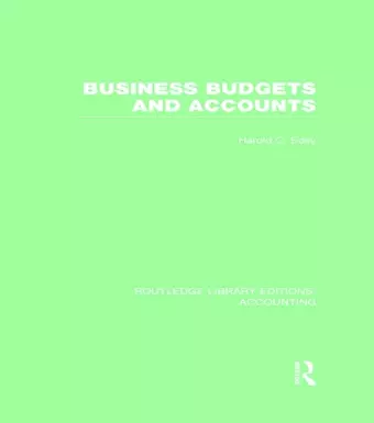 Business Budgets and Accounts (RLE Accounting) cover