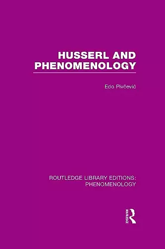 Husserl and Phenomenology cover