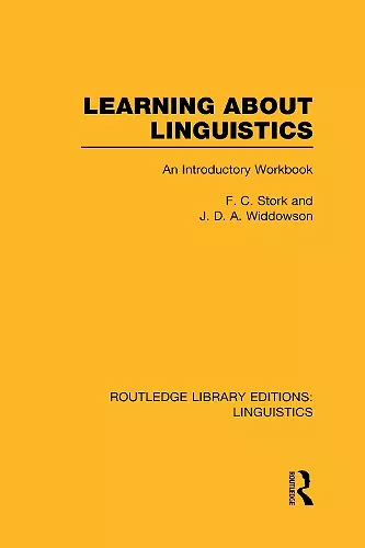 Learning about Linguistics (RLE Linguistics A: General Linguistics) cover