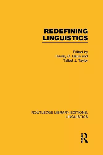 Redefining Linguistics (RLE Linguistics A: General Linguistics) cover