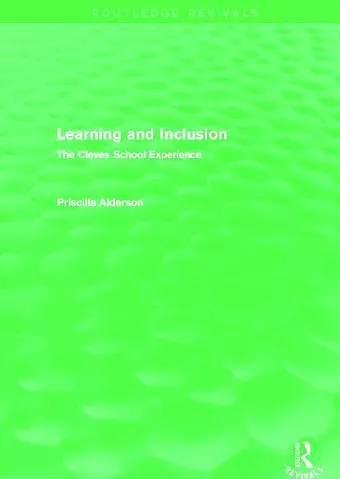 Learning and Inclusion (Routledge Revivals) cover