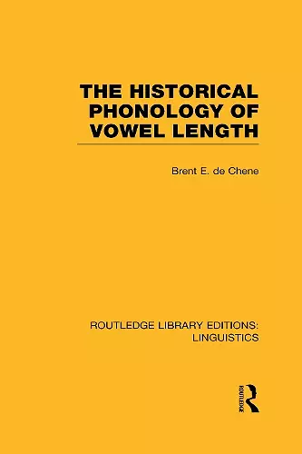 The Historical Phonology of Vowel Length (RLE Linguistics C: Applied Linguistics) cover