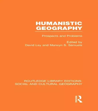 Humanistic Geography (RLE Social & Cultural Geography) cover