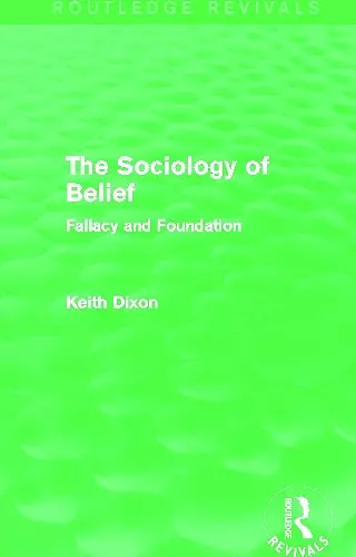 The Sociology of Belief (Routledge Revivals) cover