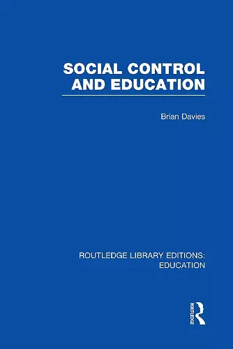 Social Control and Education (RLE Edu L) cover