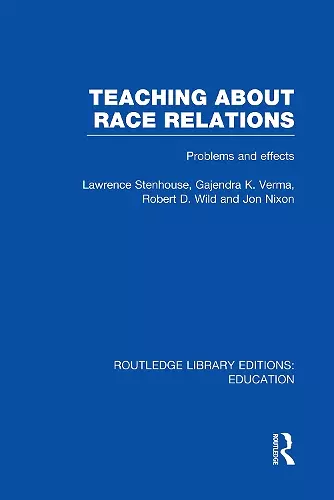 Teaching About Race Relations (RLE Edu J) cover