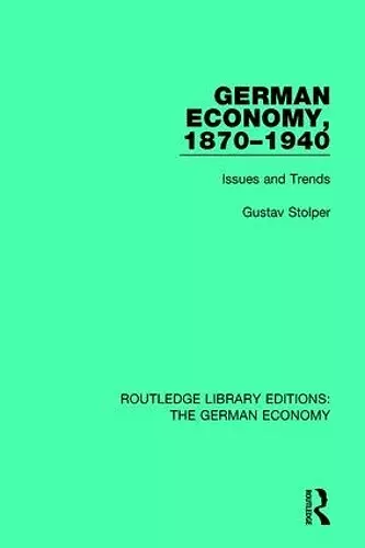 German Economy, 1870-1940 cover