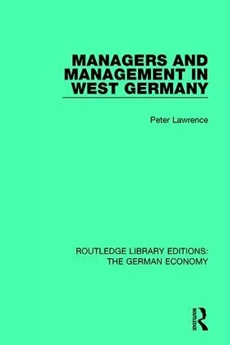 Managers and Management in West Germany cover