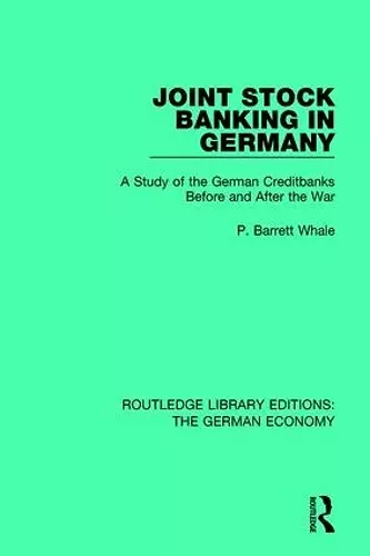 Joint Stock Banking in Germany cover