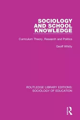 Sociology and School Knowledge cover