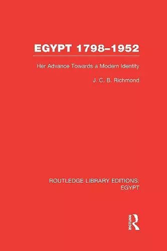 Egypt, 1798-1952 (RLE Egypt) cover