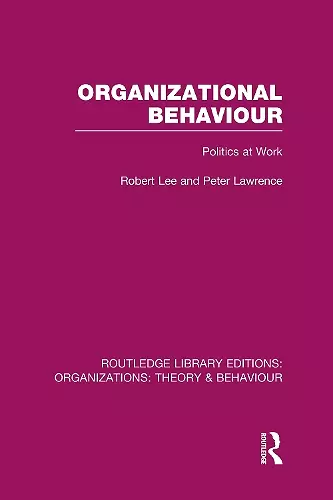 Organizational Behaviour (RLE: Organizations) cover