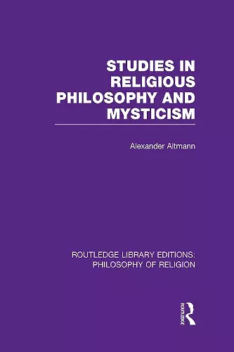 Studies in Religious Philosophy and Mysticism cover