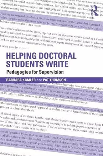 Helping Doctoral Students Write cover