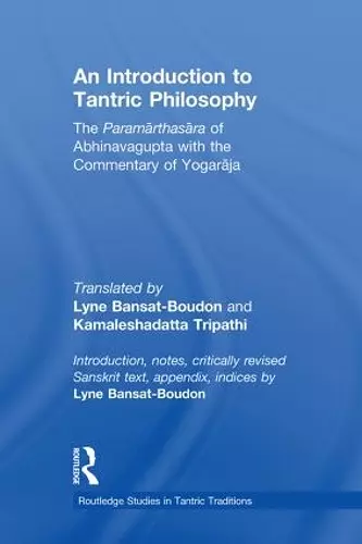 An Introduction to Tantric Philosophy cover