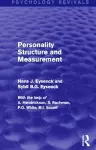 Personality Structure and Measurement cover