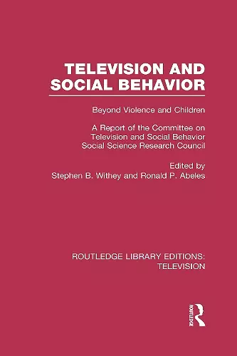 Television and Social Behavior cover