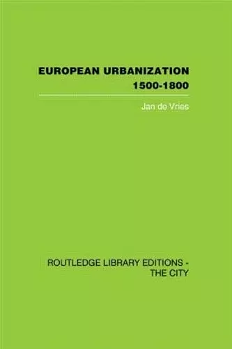 European Urbanization, 1500-1800 cover