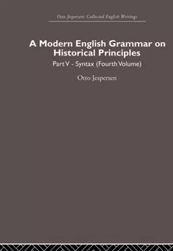 A Modern English Grammar on Historical Principles cover