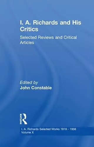 I A Richards & His Critics V10 cover