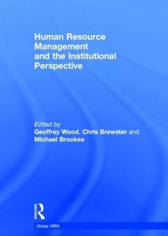 Human Resource Management and the Institutional Perspective cover